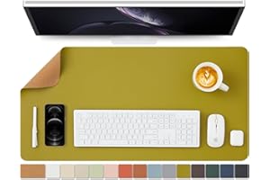 HOMIEAZICOZI Cork Desk Mat - Dual-Sided Desk Pad for Office and Home - Desk Organization and Accessories - Ideal for Large Mouse Pad and Desk Mats on Top of Desks(Olive Green,80cmx 40cm)