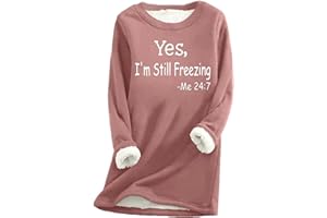 Mrat Ladies Winter Warm Sweatshirt Thick Fleece Velvet Underwear Pullover Tops Round Neck Sherpa Fleece Lined Long Sleeve Jumper Soft Touch Solid Color Sweatshirts