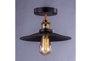 Licperron Vintage Ceiling Light, Edison Flush Mounted Retro Style E27 Industrial Ceiling Light Fixture 1 Pack