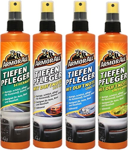 Preisvergleich Produktbild SET Kunststoff Tiefenpfleger ARMOR ALL matt,NewCar,CoolIce,GreenApple 4x300ml