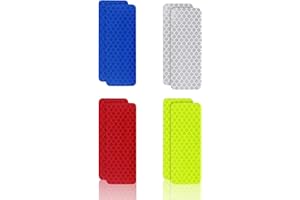 OBYJCA 8 Pack Safety Reflective Stickers, Self Adhesive Reflective Tape Warning Tape Reflective Strips Sticker Reflective Waterproof Tape Stickers for Vehicle, Bicycles, Motorcycles Helmet, Clothing