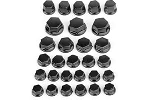 ‎MAD HORNETS MAD HORNETS 30 Stück Motorrad-Schraubenabdeckungen aus schwarzem Kunststoff für Innensechskant-Schrauben und Muttern.
