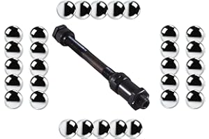 cyclingcolors ASSE Ruota Posteriore Bici 10mm x 145mm Nero + 30x Sfera 6.35mm 1/4" Cuscinetto Perno mozzo MTB Bicicletta