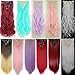 Stylish Colored Clip in Hair Extensions Full Head Pink Purple Red Blue 24-26Inch Like Human Cosplay Hairpiece Straight Curly