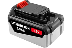 GOOALITY Batería de repuesto de 5,5 Ah 18 V para Black y Decker BL1518 BL2018 GTC800 A1518L BL114 LB20 LBX20 LST220 LBXR2020-OPE LBXR20B-2 LB2X4020