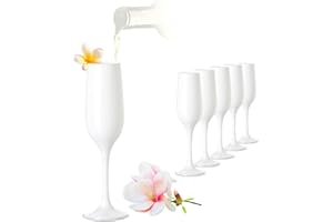 PLATINUX Calici da champagne da 200 ml, set da 6 pezzi, in vetro, per prosecco