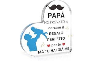CDIXLMUZ Regalo Papà Decorazione Targa Acrilica Regali Natale Compleanno Papa Natale Papà Regalo per Pensione, Idee Regalo Uomo Targa Decorativa Regali Festa Del Papa, Regalo Festa del Nonno, Festa del Babbo