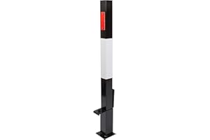 THE WORKPLACE DEPOT Removable Security Bollard, Black and White Heavy Duty Metal Parking Post Barrier