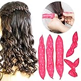 HailiCare 30Pcs Foam Hair Rollers No Heat Flexible Hair Curlers Rollers, Night Sleep Magic Pillow Soft Hair Rollers DIY Sponge Curly Hair Styling Tools for Long & Short Hair - Pink Dot