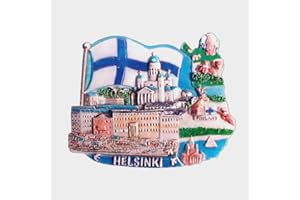 MUYU MAGNET Helsinki Finlandia 3D Imán de nevera viaje recuerdo colección de regalo, decoración del hogar y la cocina etiqueta magnética Helsinki Finlandia Refrigerador Imán