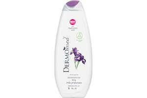 Dermomed, Bagnodoccia Iris, Rispetta la Pelle Rendendola Profumata e Morbida, con Acido Ialuronico, 100% Made in Italy, pH 5.5, Dermatologicamente Testato, Confezione 650 ml