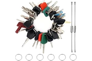 ZDQC 42 pcs Ersatz Zündschlüssel,Zündschlüssel set Baumaschinen,Baumaschinen Schlüssel Set, Bagger Schlüssel für Cat, Komatsu, Kubota, Hitachi, Takeuchi, Raupe, Kobelco, Volvo, Bobcat