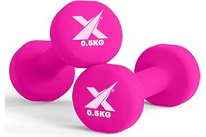XN8 SPORTS Xn8 Neoprene Dumbbell Set, Pair Of 0.5kg, 1kg, 2kg, 3kg, 4kg, 5kg, 6kg, 8kg, 10kg, Non-Slip Aerobic Fitness Weights for Men & Women, Home Gym, Body Toning, Strength Exercise, Biceps Training & Pilates
