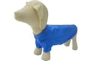 Lovelonglong Pet Clothing Dog Costumes Dachshund Clothes Blank T-Shirt Tee Shirts for Dachshund Dogs,Corgi 100% Cotton Blue D-S