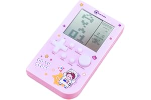 TAQY Console de Jeu Block avec 26 Jeu Couleurs des Macarons Rétro Machine de Jeu de Poche Jeu de Briques Jouet de Puzzle Appareil portatif électronique nostalgique Cadeau pour Enfants (Pink)