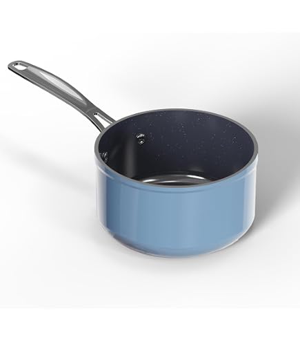 Nuwave Casserole en céramique Duralon bleu 2,8L, sans PFAS, compatible avec le lave-vaisselle, le four et l'induction, diamant infusé anti-rayures et poignées résistantes à la chaleur