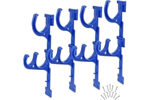 Meng Zhi AO Lot de 4 Piscine Pole cintres Bleu foncé Support Plastique Vis Perfect Crochets Piscine télescopique Bâtons Écumeur Ainsi Que Filets brosses Tuyau d'aspirateur