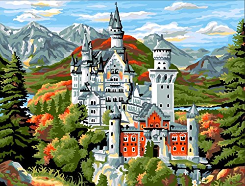 TK040 - Stickpackung, Gobelin, Stickbild Neuschwanstein, ca. 32 x 42 cm, inkl. Sticktwist