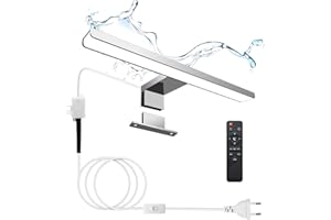 KYOTECH Lampe LED de miroir de salle de bain réglable avec télécommande 30 cm 10 W 650 lm 3000 K-6500 K Éclairage pour miroir étanche IP44 LED Miroir salle de bain Éclairage pour maquillage avec