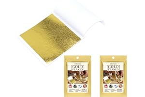 KOKITS 20 Stück Blattgold Essbar,Blattgold,Blattgold Essbar für Torten für Basteln, Lebensmittel, Kuchen, Backen, Torten Dekorfolie, 8 x 8 cm