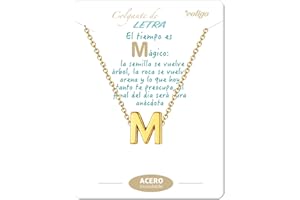 cotigo Collar Inicial Acero Inoxidable, Collar Mujer con Colgante letra A-Z Pequeñas - Bisutería Regalo Madre Cumpleaños, Novia o Amigas, Color Plateado y Dorado
