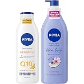 NIVEA Q10 Firming Vitamin C Body Lotion 250ml and Cherry Blossom Body Lotion 400ml, Moisturizing