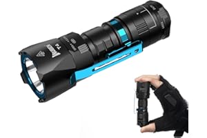 WUBEN T4 Torcia Led Potente Professionale per EDC, Torcia Ricaricabile Militare 401M A Lunga Gittata, Torcia Tattica con 3 Modalità Tattico/Dovere/Blocco, Mini Torcia Led Ricaricabile 850 Lumen