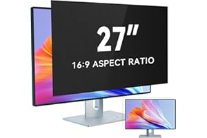 IPROKKO 27 Zoll Computer Sichtschutzfolie for 16:9 Monitor, abnehmbarer Sichtschutz Anti Blaulicht Blendschutz Blickschutzfolie Displayschutz Blickschutzfilter für 27Zoll Hp Dell Acer Lenovo Asus