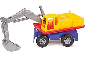 LENA SIMM Spielwaren- Pelleteuse Profi, env. 27 cm, Robuste et Mobile, véhicule Jouet pour Pelle à Sable pour Les Enfants à partir de 2 Ans, adapté pour l'intérieur et l'extérieur, 7251, Multicolore