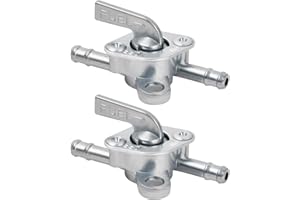 ROSEYAN Benzinhahn Schalter,2 Stück Benzinhahn Universal,6mm Kraftstofftank Schalter,Ventilpumpe Petcock,Kraftstoffschalter Ventil Pumpe für 50cc 70cc 90 cc 110cc 125cc 150cc Moped Mofa Motorrad und Quad