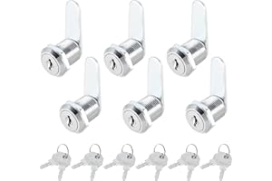 Fhioevt 6 Stück Briefkastenschloss 20mm Briefkasten Schloß Schrankschloss mit 12 Schlüssel Möbelschloss Spindschloss Hebelschloss Nockenschloss für Schloss Briefkasten Schrank
