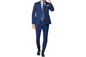 VEQUÈ Abito da Uomo Micro Fantasia Vestito Formale Completo Elegante Sartoriale Slim Giacca e Pantalone da Ufficio