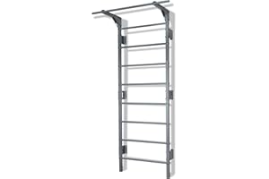 ‎POTENZA Potenza Sprossenwand mit Klimmzugstange Pull Up Bar Turngeräte Fitness Turnwand Klettergerüst bis 250kg Kletterwand Gym Sportgerät für Erwachsene Heim Turnhalle