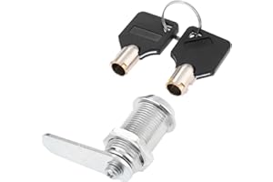 Hicello Cylinder cylindryczny zamek krzywkowy Ø 18 mm x 30 mm beczka 90 stopni 2 klucze do skrzynki pocztowej do domu szafka podnośnik loft zatrzask narzędzia infrastruktura rurowy okrągły klucz