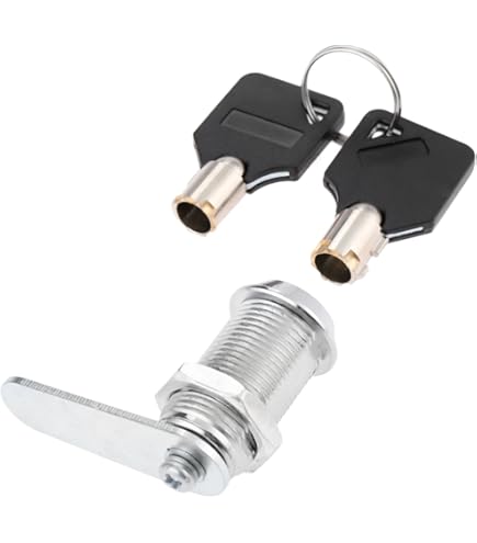 Sourcing Map Serrure à Came Avec Clé à Douille Triangulaire, Longueur Du Cylindre De 1,9 Cm, S'adapte Sur Panneau D'épaisseur Maximale De 9,5 Mm, Alliage De Zinc Chromé, Avec Clés Identiques