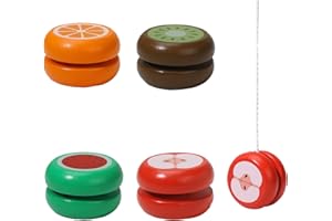 YouYuer 4 Pezzi Yo-Yo in Legno,Yo Yo Bambini e Adulti Yoyos Giocattoli Yoyo per Festa di Compleanno Riempitori per Sacchetti di Caramelle Premi di Classe(Casuale Modello)