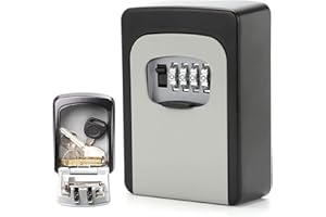 manyile Schlüsseltresor Schlüsselsafe Mit 4-stelligem Zahlencode Außen,Wandmontage Schlüsselbox für Aussen & Innen,Wasserdicht Schlüsselkasten für Ersatz Haus Schlüssel,Haus,Garagen,Schule,grau