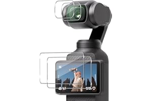 Yenwen Folia ochronna do DJI Osmo Pocket 3 do szkła pancernego, twardość 9H, pełne pokrycie, ochrona aparatu, folia pancerna HD, szkło ochronne (2 + 2 sztuki)