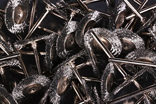 SPTA 80tlg 22mm T-Stil Edelstahl-Drahtbürsten 1/8″(3mm) Schaft fur Dremel,Proxxon Dremel Kabelgebundenes Multifunktionswerkzeug Schleifen, Schleifen, Polieren–3mm Schaft - 6