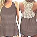 Produktbild MRULIC Damen Sommer Kurzarm T-Shirt V-Ausschnitt mit Schnürung Vorne Oberteil Tops Bluse Shirt (3XL, Z-Z-Khaki)