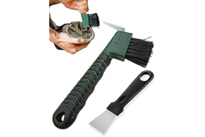 FDCGAS 2 pcs Cura degli zoccoli per cavalli Raschietto per zoccoli,colori casuali,raschietto per testa di cavallo e per zoccoli con spazzola, Spazzola per Zoccoli Cavallo Spazzola 2 in 1