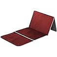 sanjianke-fs Prayer Mat Foldable Recline Backrest Padded Back Support with Prayer Rug Seat (Brown)