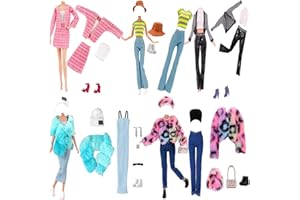 Lance Home® 5 Set Abbigliamento Autunnale Vestiti Abiti d'inverno + Pantaloni Scarpe Manica Lunga Soprabito Cappotto Peluche per 29cm Bambole Accessori Regalo di Natale per 29cm Bambola Casuale Stile