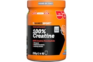 NAMEDSPORT SUPERFOOD NAMEDSPORT - Creatina Pura al 100%, Incrementa le Prestazioni Fisiche in Caso di Attività Ripetitive, Ideale per chi Fa Bodybuilding, Sport di Endurance, 100% Brand of Italy, 250 g