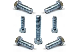 RADSO UNF 7/16 Inch - 20 TPI - High Tensile Grade 5 Steel Hexagon Set Screws (8.8 Grade Equivalent), Fully Threaded Imperial Bolts with Fine Thread, Bright Zinc Plated (7/16 x 1 * 1/2") - Pack of 4