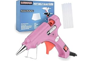 EXPECTRO Hot Glue Gun UK Plug Mini Heats Up, Super Glue Gun for Crafts with 50Pcs Glue Sticks (100mm x 7mm), Hobby, Craft, Home Repairs, Fabric, Card ON-Off Switch for DIY Arts (Pink Glue Gun)