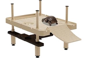 ATB-GIFT Plataforma Tortugas, Plataforma Flotante de Reptiles, Tortuga Flotante Basking Plataforma(Size:L)