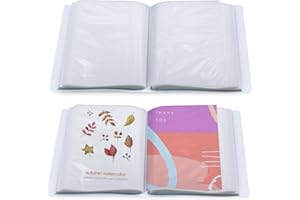 KWUDE 2-Pack of 4x6 Inch Small Photo Albums with Clear Covers - Each Holds 100 Photos