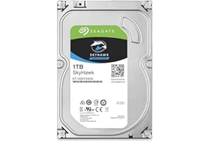 Seagate 1 TB 3.5-Inch SkyHawk Internal Hard Drive for 1-64 Camera Surveillance Systems - Silver