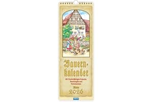 Trötsch Maxi-Streifenkalender Bauernkalender 2026 mit Hundertjährigem Kalender, Bauernregeln und Ferienterminen: Wandkalender